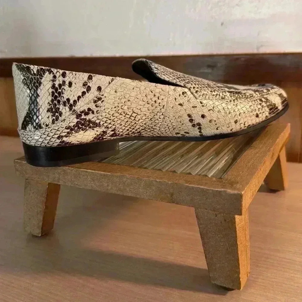 Vince Camuto Snakeskin Print Leather Loafers - Picture 6 of 9